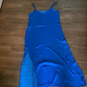 Aerie Electric Blue satin slip dress. Size S. New with tags.